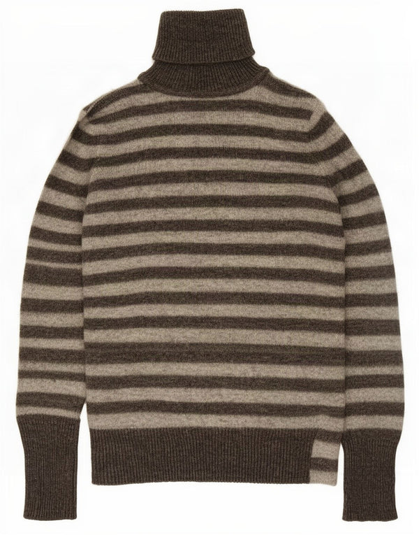 Maglione a collo alto oversize da donna Zara UK 10 piccolo grigio a righe