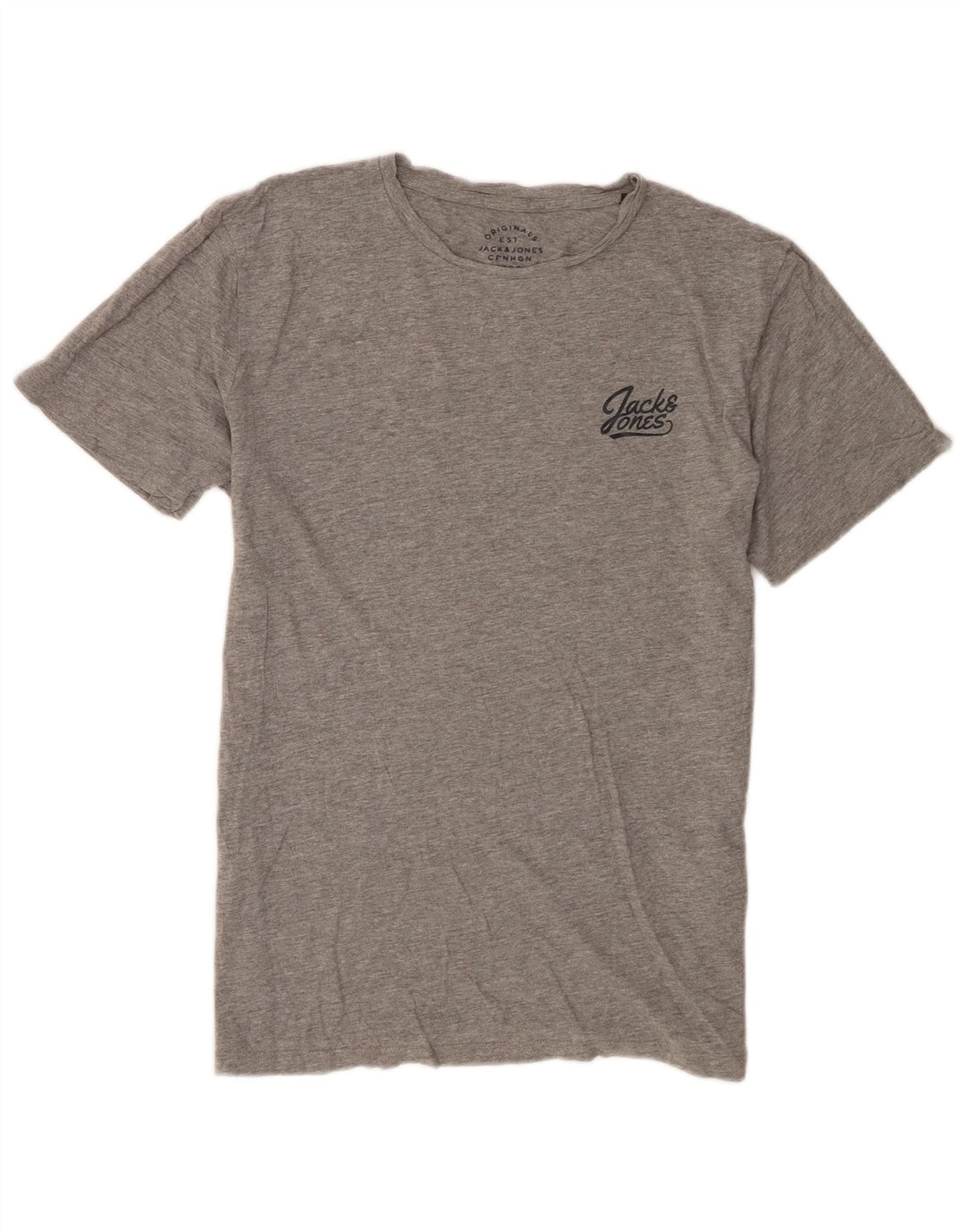 Jack & Jones T-shirt grafica da uomo grande in cotone grigio
