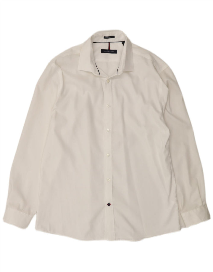 Camicia slim fit da uomo Tommy Hilfiger taglia 16 grande bianca