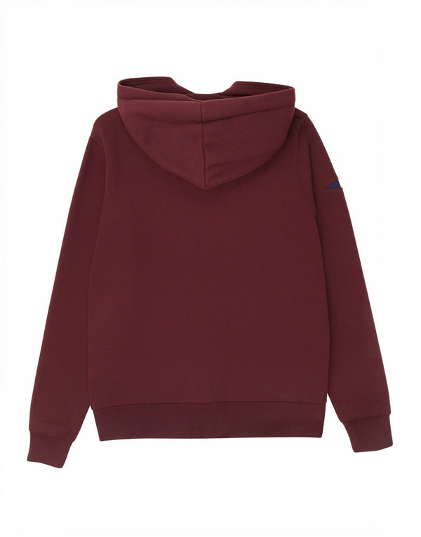 Felpa con cappuccio grafica da donna Superdry UK 10 piccola in cotone bordeaux