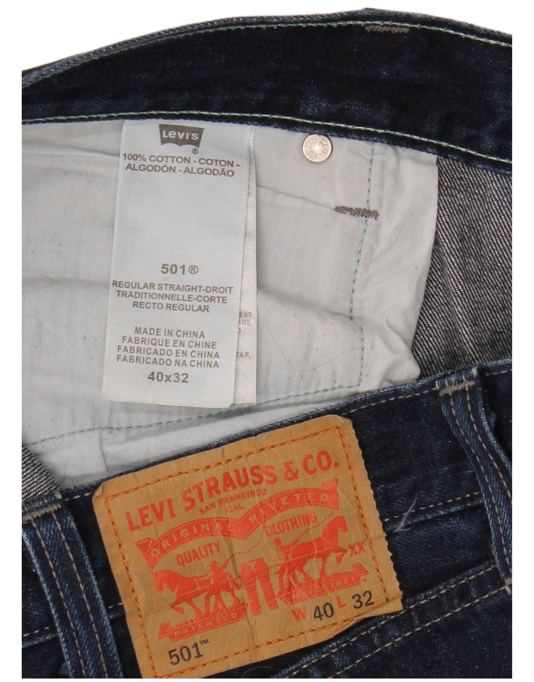 Levi's Uomo 501 Jeans dritti W40 L32 Cotone blu navy