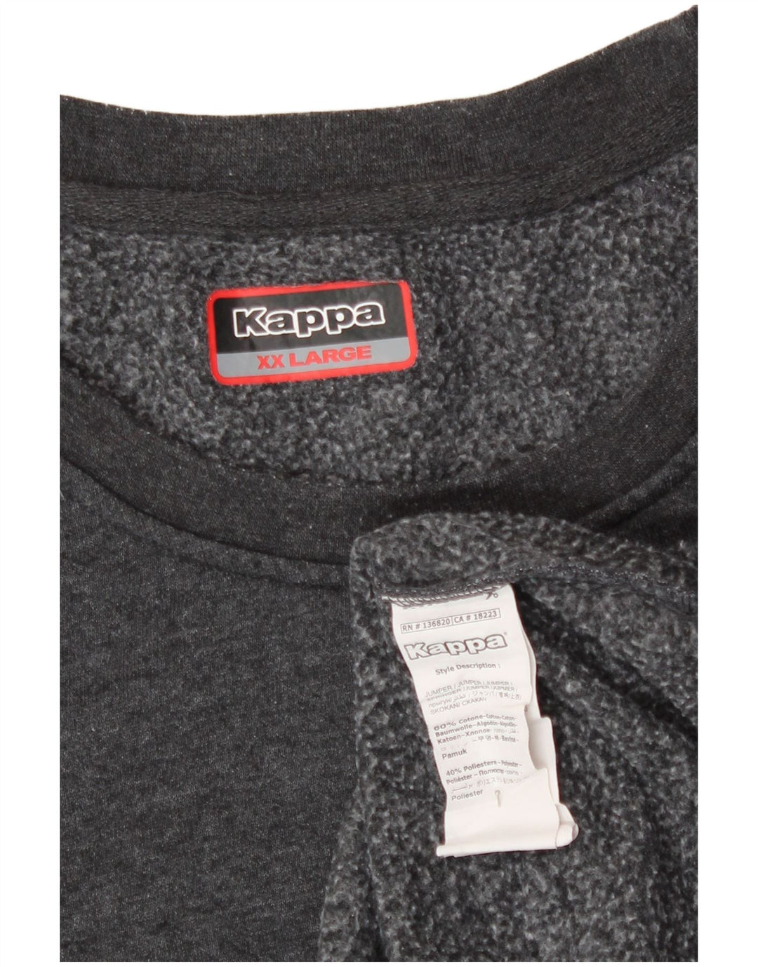 Felpa Kappa Uomo Maglione 2XL Cotone Grigio