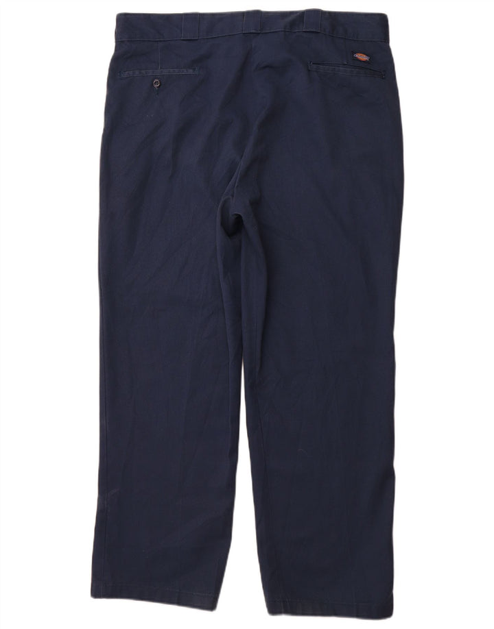 DICKIES Mens Straight Chino Trousers W38 L29 Navy Blue Polyester