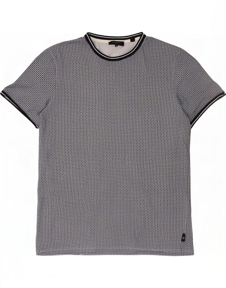 T-shirt da uomo Ted Baker taglia 4 grande cotone maculato grigio