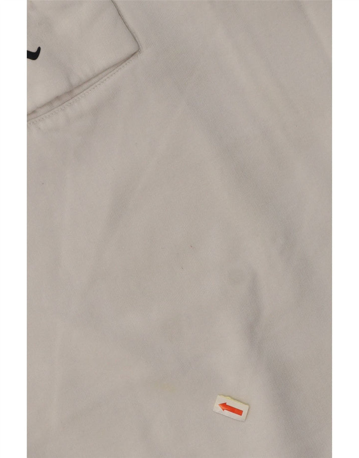 Maglione con cappuccio grafico da uomo con collo e zip CHAMPION in cotone bianco medio