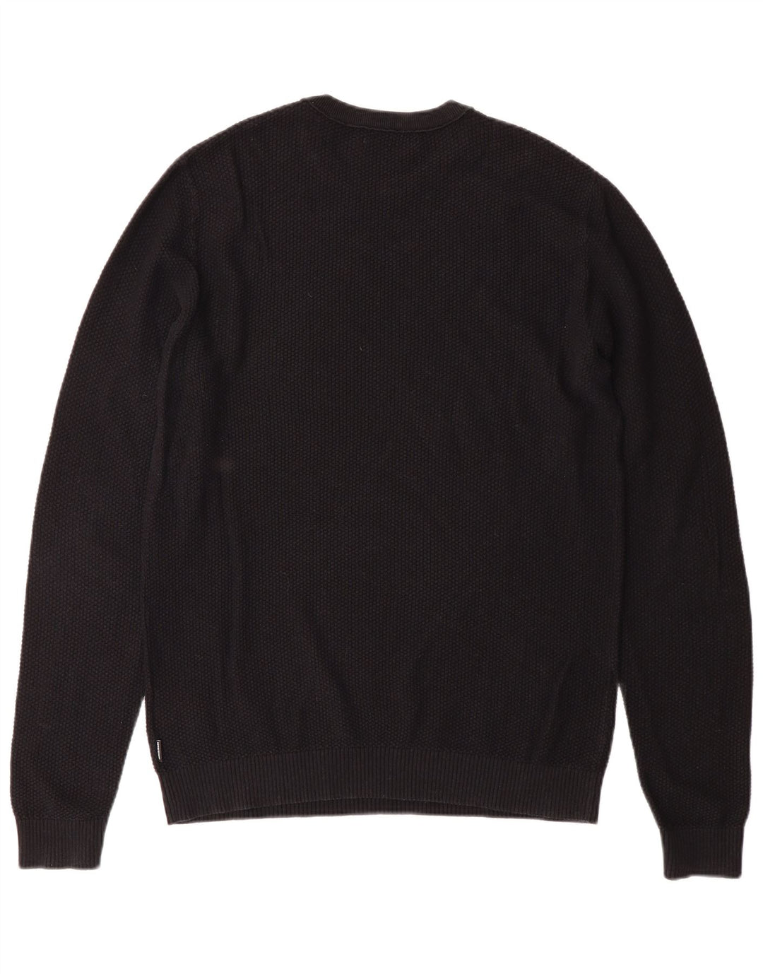 JACK & JONES Mens Crew Neck Jumper Sweater Medium Black Cotton