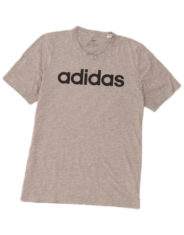 T-shirt grafica da uomo Adidas Top piccola in cotone grigio
