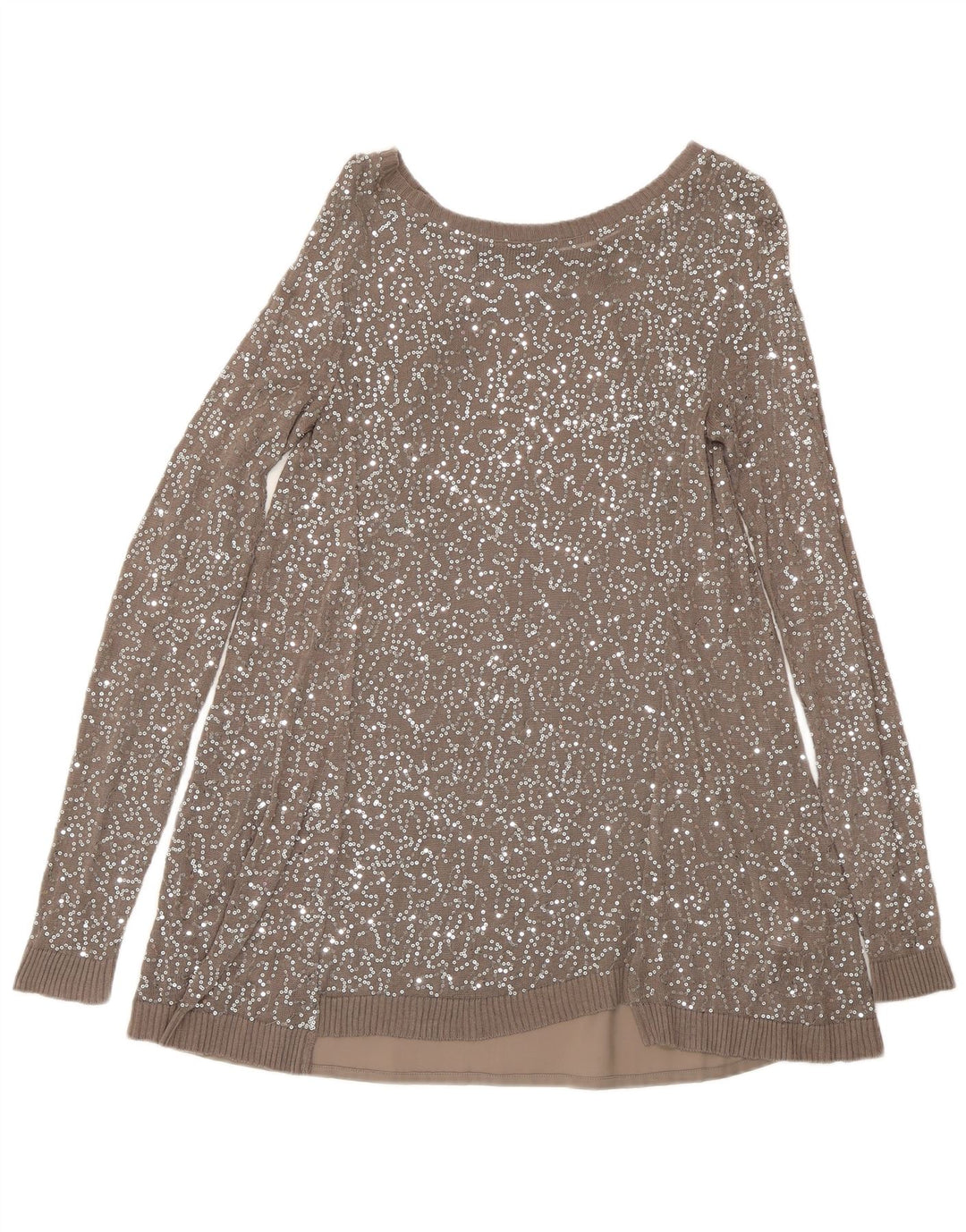 Camicetta vintage da donna Top UK 8 piccola in viscosa marrone