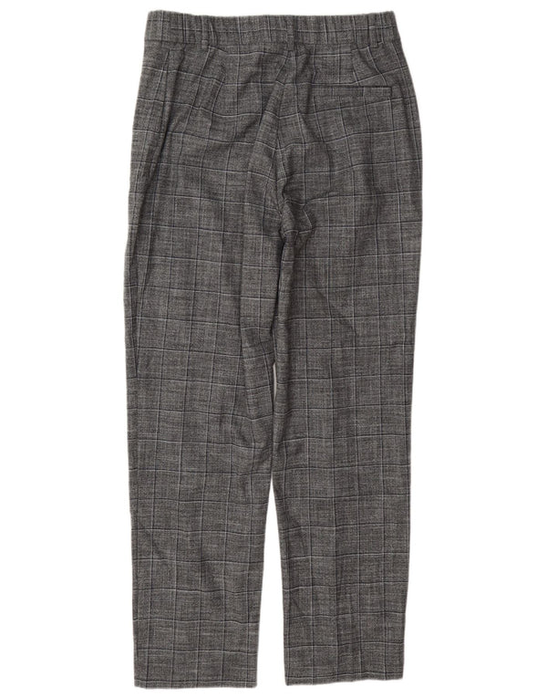 Pantaloni da abito da donna Marks & Spencer UK 14 Large W30 L30 a quadri grigi
