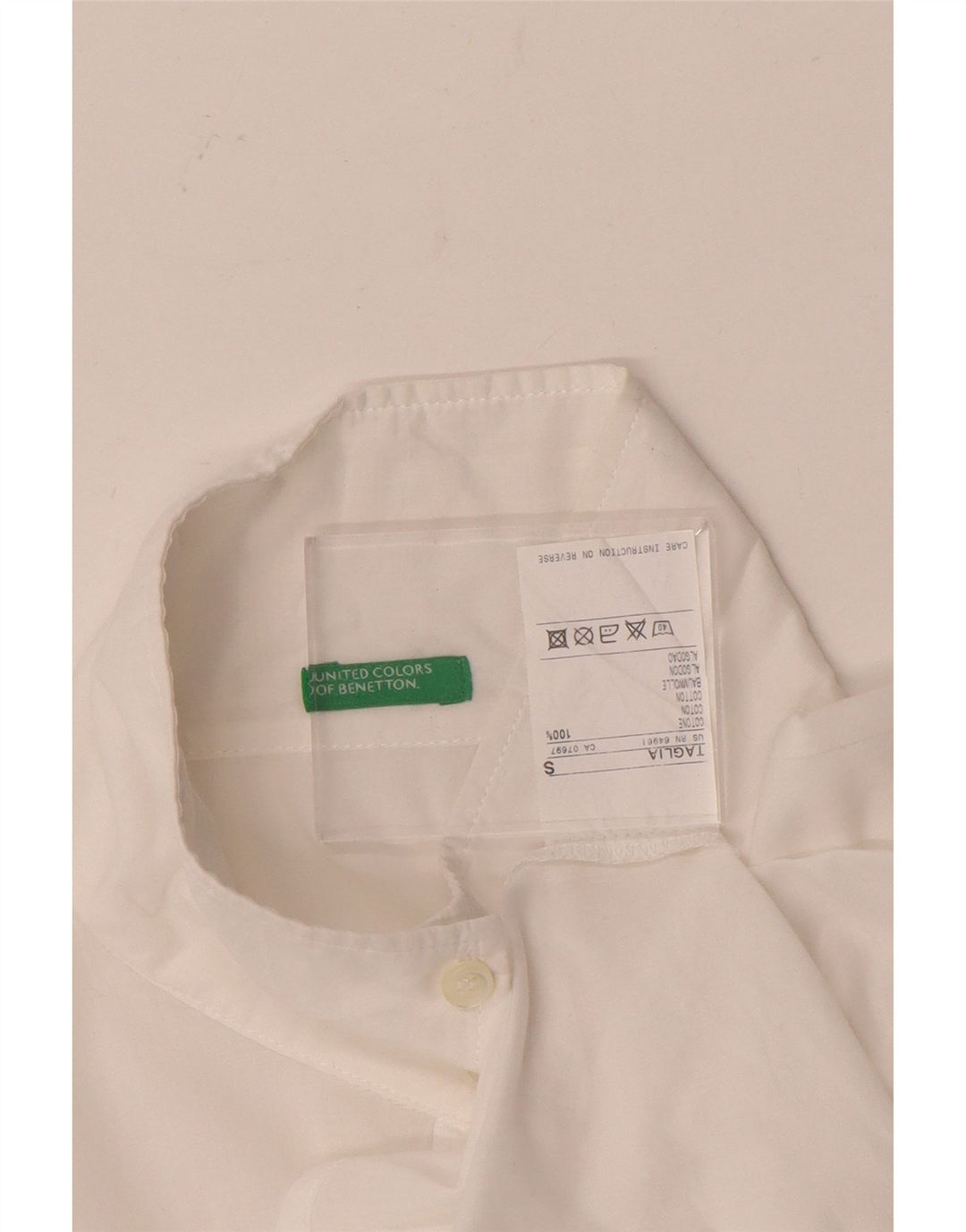 Camicia Benetton Donna UK 10 Small Cotone Bianco