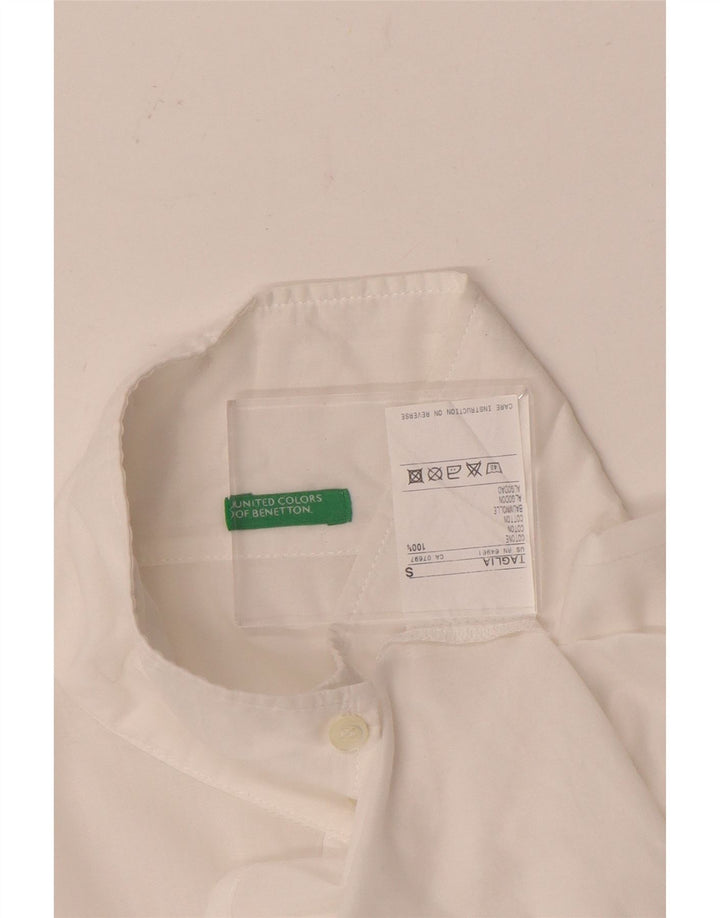 Camicia Benetton Donna UK 10 Small Cotone Bianco