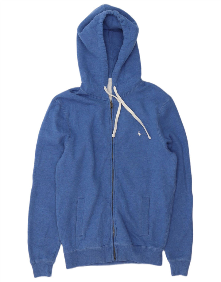JACK WILLS Maglione con cappuccio e zip da uomo piccolo in cotone blu