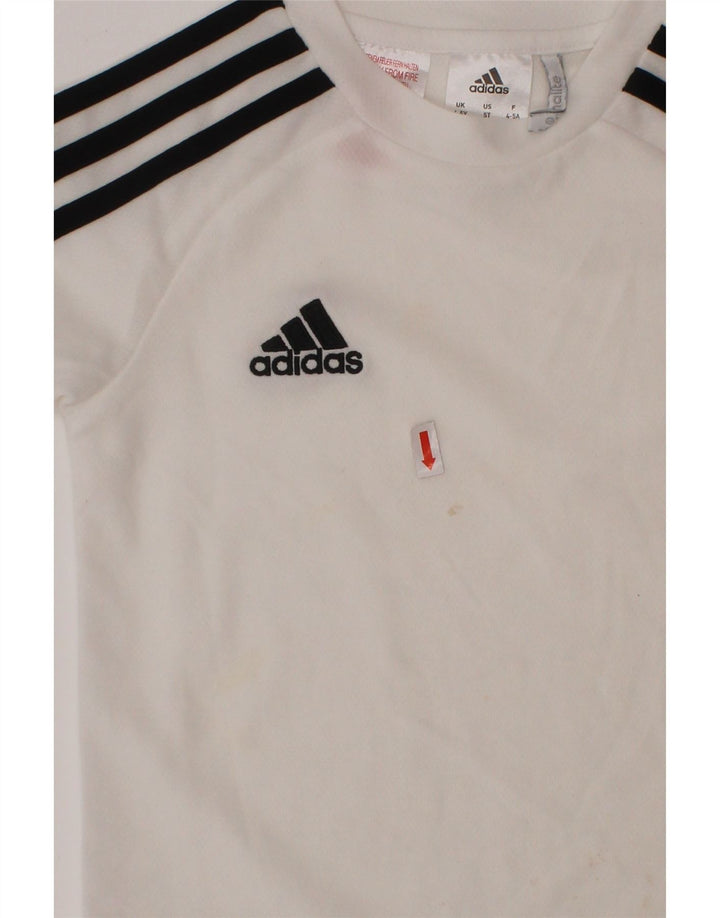 ADIDAS Boys Climalite T-Shirt Top 4-5 Years White Polyester