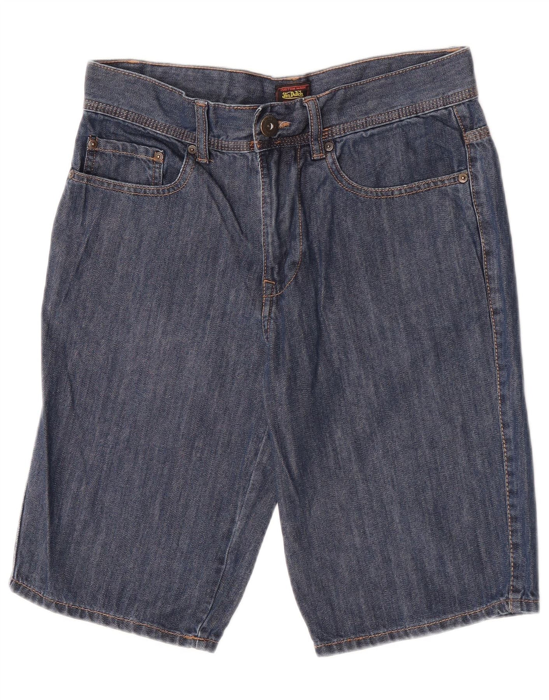 Pantaloncini di jeans da uomo Von Dutch W29 piccoli in cotone blu