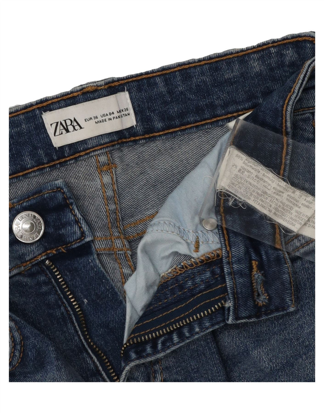 ZARA Womens Bootcut Jeans EU 36 XS W26 L26 Blue Cotton Vintage Zara and Second-Hand Zara from Messina Hembry 