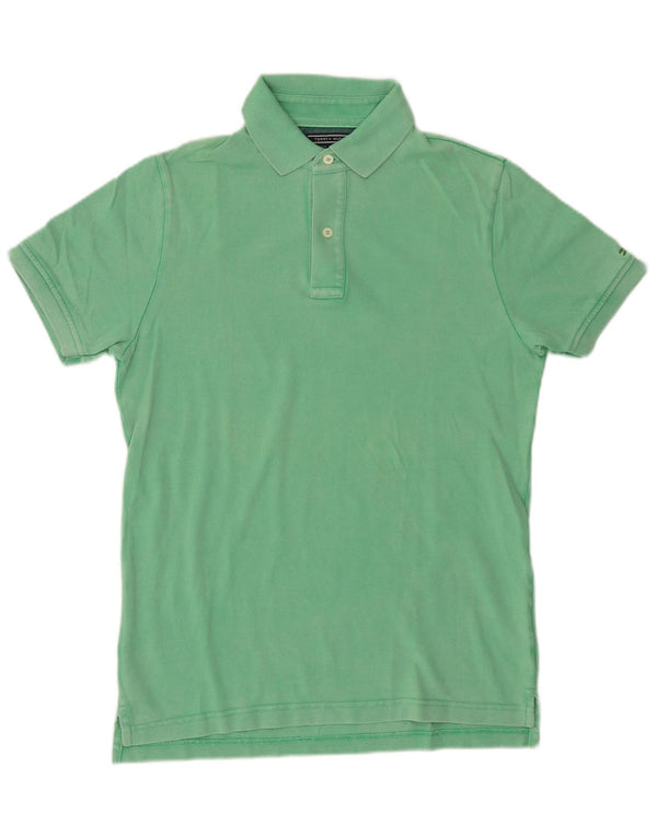Polo slim fit da uomo Tommy Hilfiger in cotone verde medio