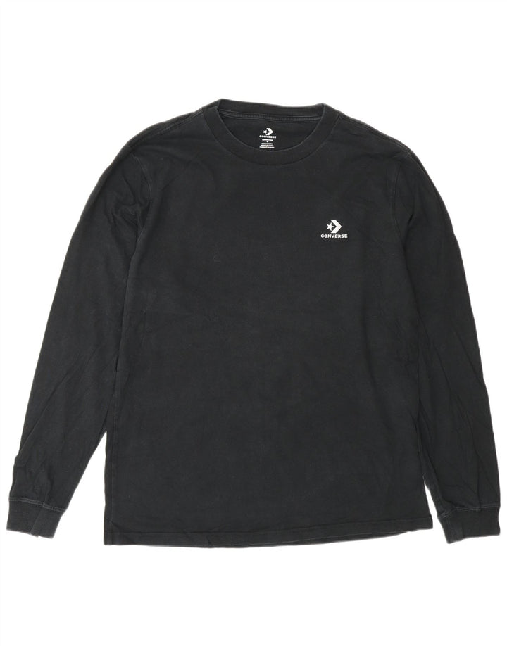Converse Top da uomo a maniche lunghe in cotone nero medio
