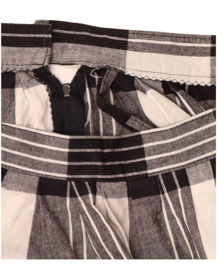 Gonna a trapezio da donna vintage W30 a quadri neri medi