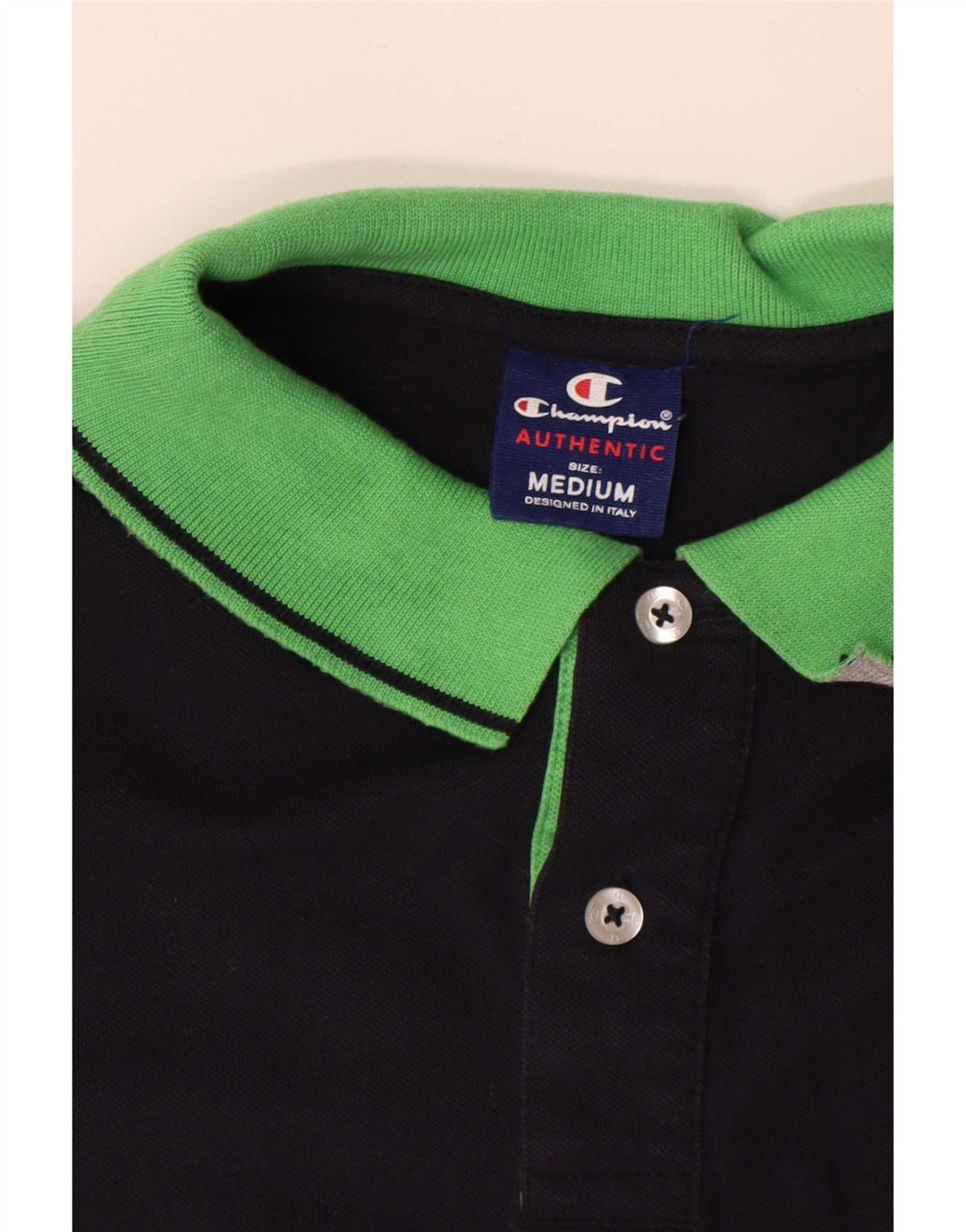 Polo da rugby da uomo Champion in cotone a righe medie blu navy