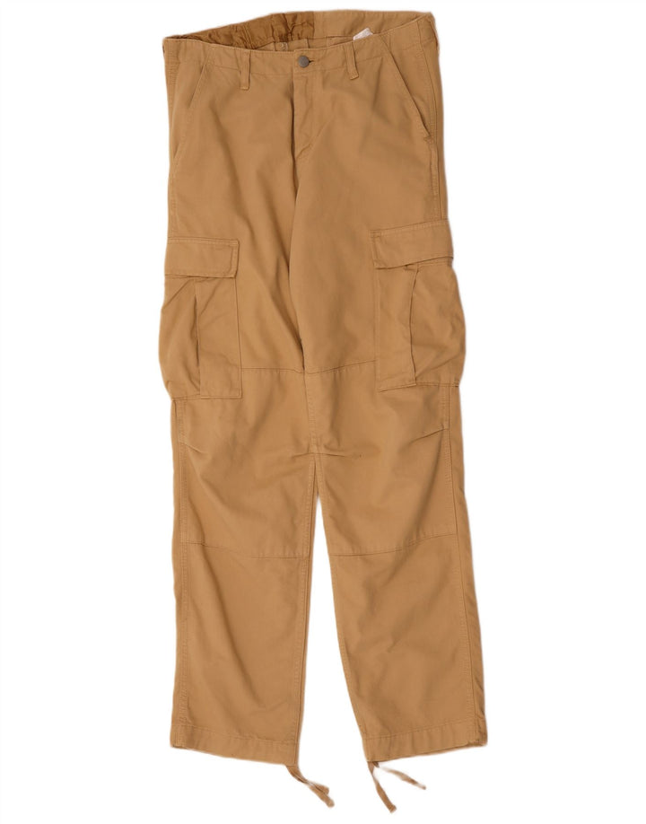 Pantaloni cargo dritti da uomo CARHARTT W30 L32 in cotone beige