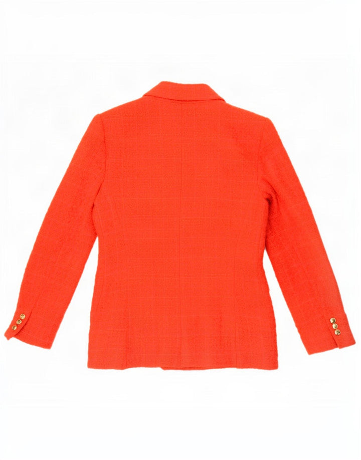 Giacca blazer doppiopetto da donna Zara UK 12 cotone a quadri rosso medio