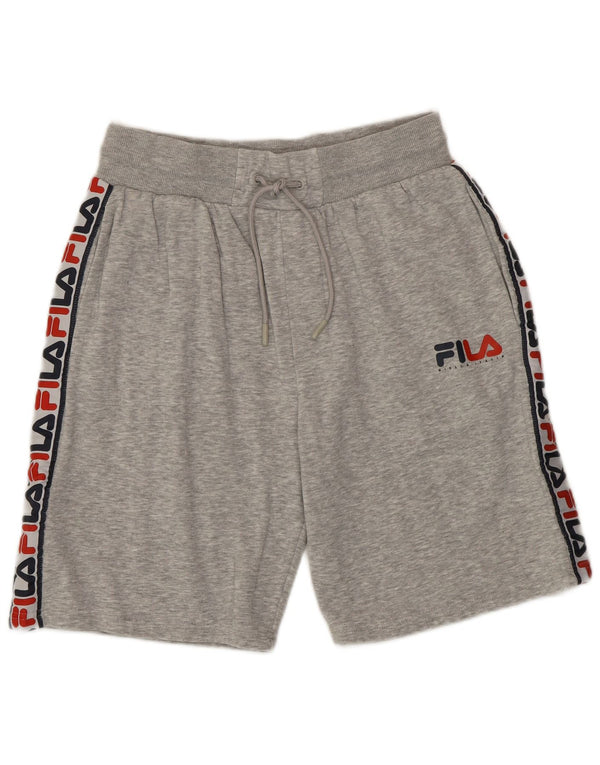 Pantaloncini sportivi Fila da uomo con vestibilità regolare grafica, piccoli sportivi in cotone chiazzato grigio