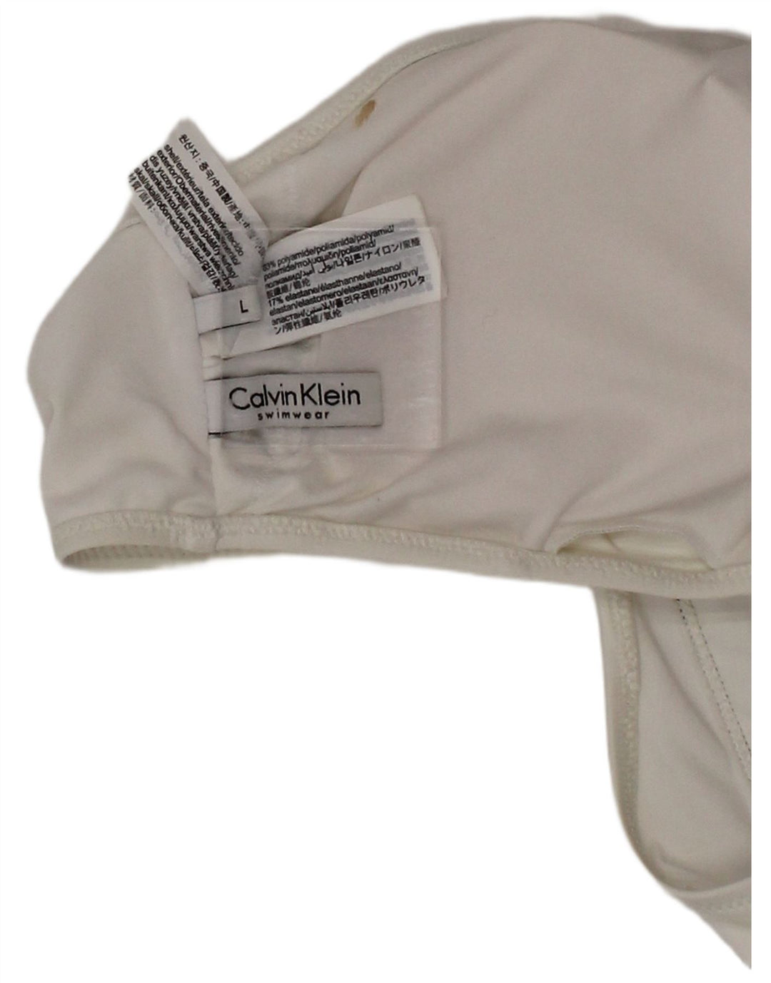 Calvin Klein Costume da bagno grafico da donna grande poliestere bianco