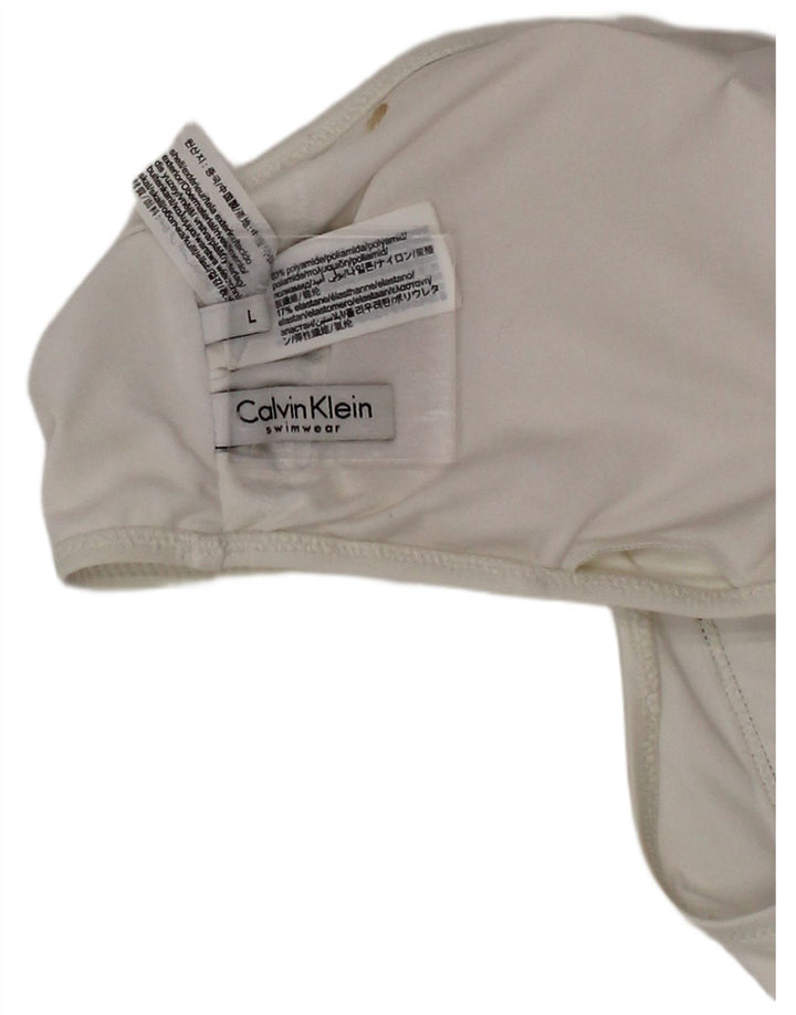 Calvin Klein Costume da bagno grafico da donna grande poliestere bianco
