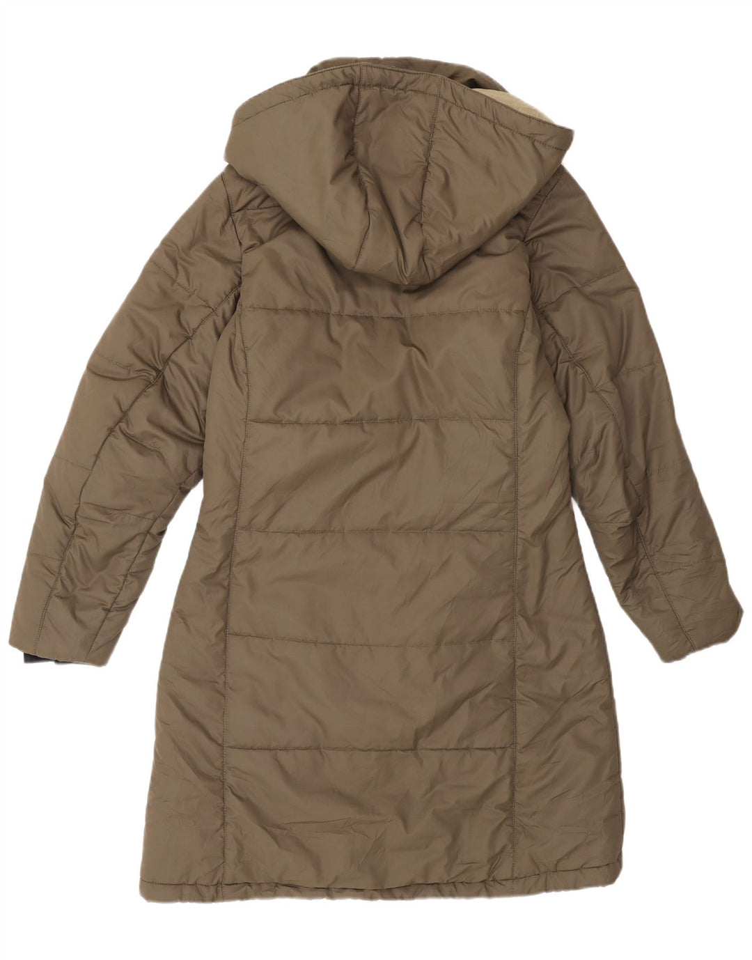 Cappotto imbottito con cappuccio da donna Jack Wolfskin UK 10 piccolo poliestere kaki