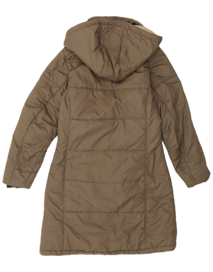 Cappotto imbottito con cappuccio da donna Jack Wolfskin UK 10 piccolo poliestere kaki