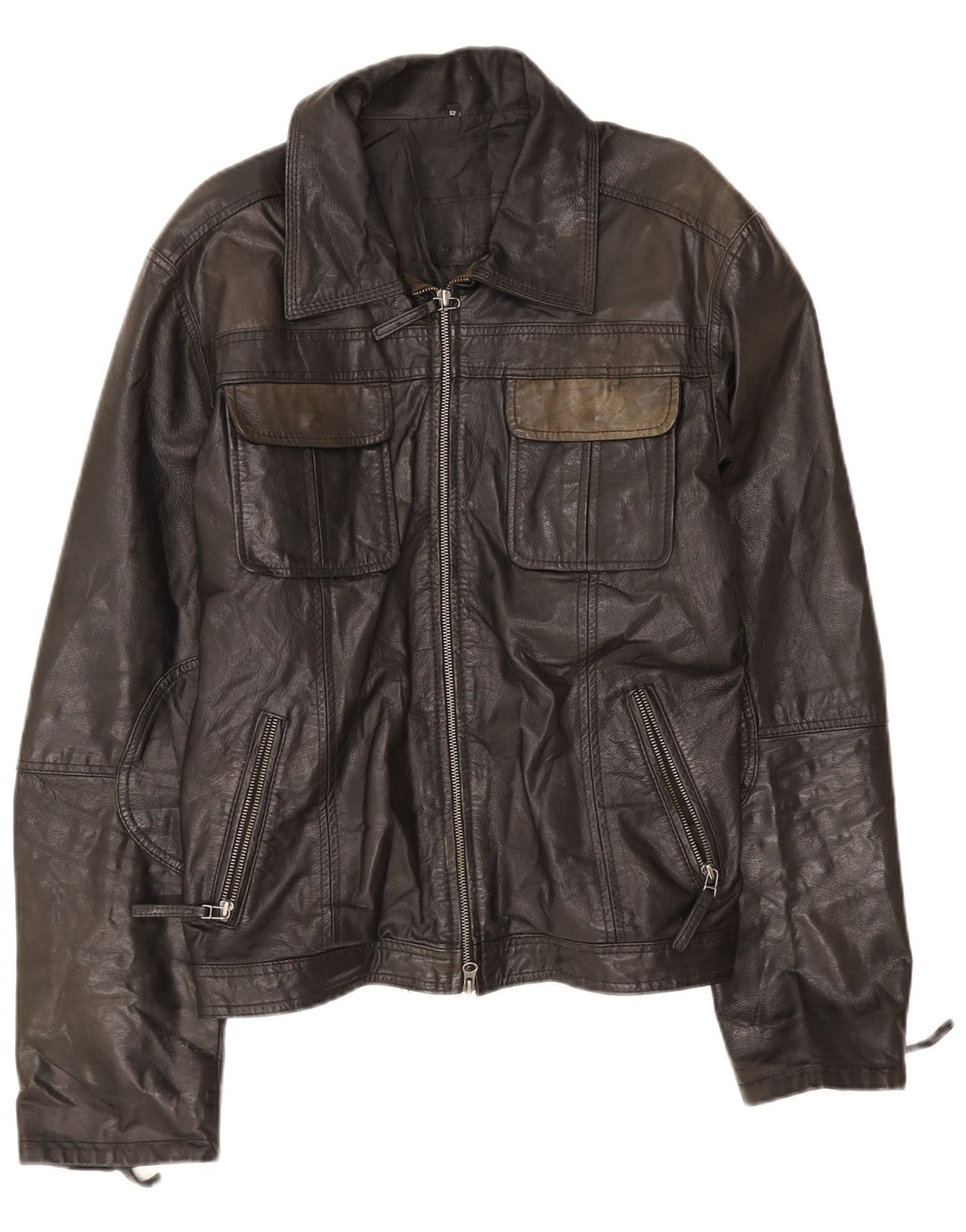 Giacca in Pelle Uomo Metropolitan IT 52 XL Pelle Nera