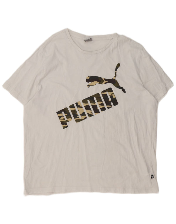 T-shirt grafica da uomo Puma Top 2XL cotone bianco