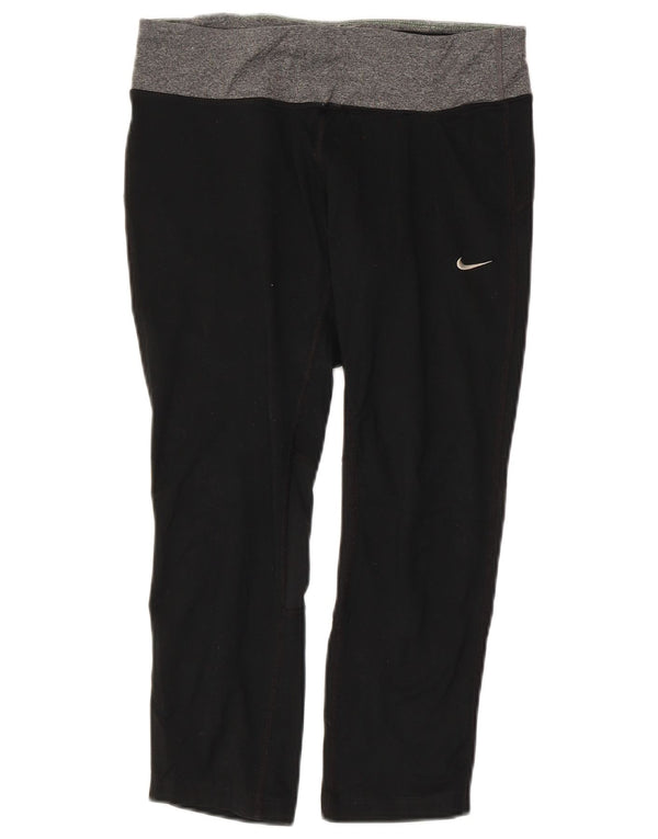 Leggings Capri Dri Fit da donna NIKE UK 10 Small Black Colourblock