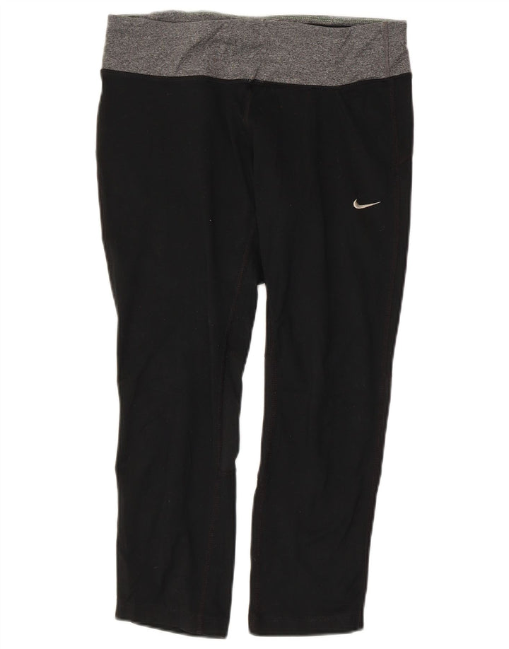 Leggings Capri Dri Fit da donna NIKE UK 10 Small Black Colourblock