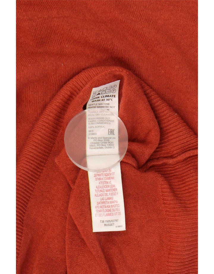 Maglione maglione a collo alto da donna Marks & Spencer UK 12 Acrilico arancione medio