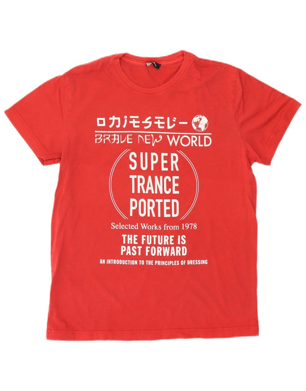 T-shirt grafica da donna Diesel Top UK 16 grande rossa