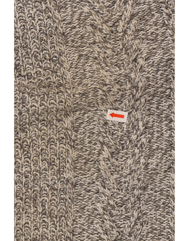 Maglione maglione girocollo da donna Marks & Spencer grande classico grigio screziato