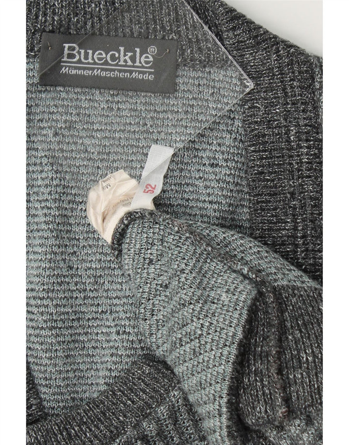 BUECKLE Mens Vest Tank Top IT 52 Large Grey Geometric Cotton Vintage Bueckle and Second-Hand Bueckle from Messina Hembry 