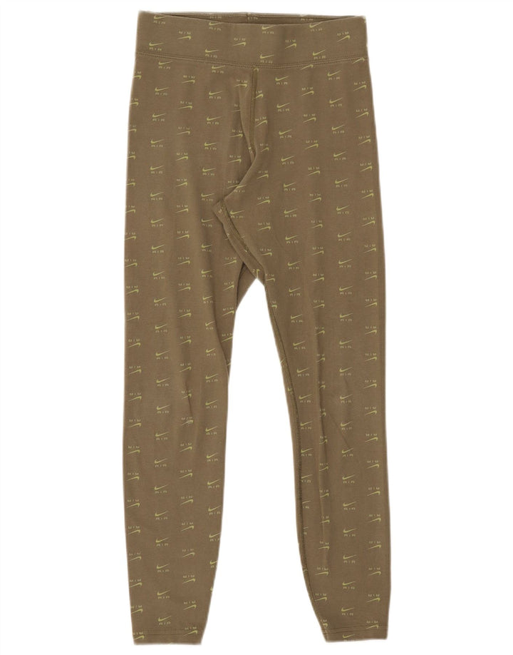 Leggings grafici da donna Nike UK 8 piccoli in cotone kaki
