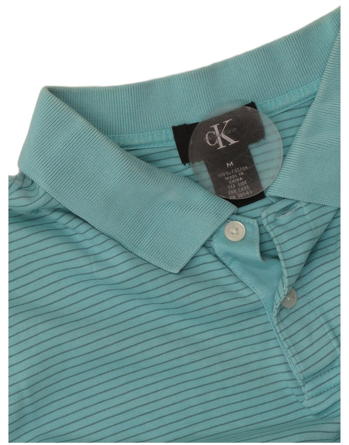 CALVIN KLEIN Polo Uomo Cotone Rigato Blu Medio