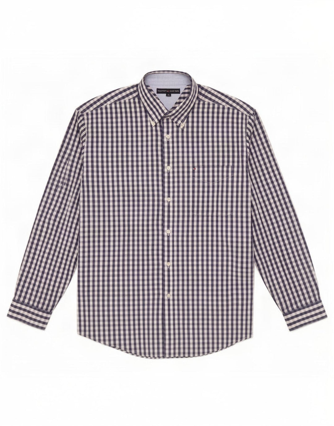 Camicia da uomo Tommy Hilfiger XL blu navy in cotone a quadretti