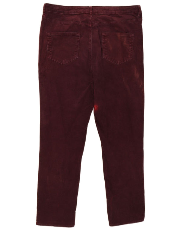 Pantaloni slim in velluto a coste da uomo Marks & Spencer UK 16 Large W36 L25 Borgogna