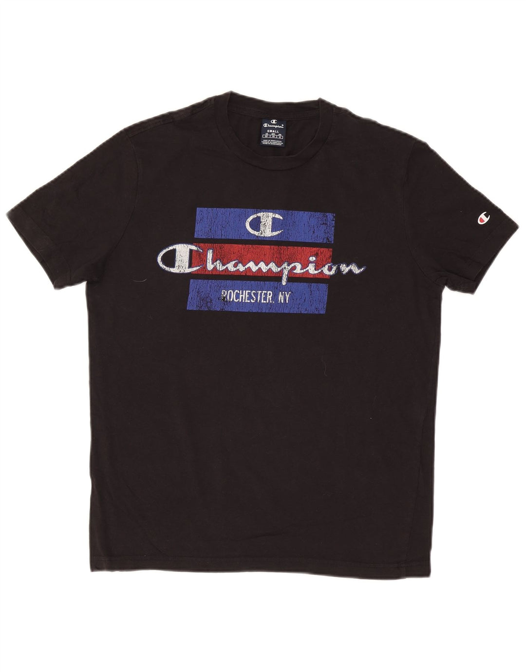 T-shirt grafica da uomo Champion Top piccola nera