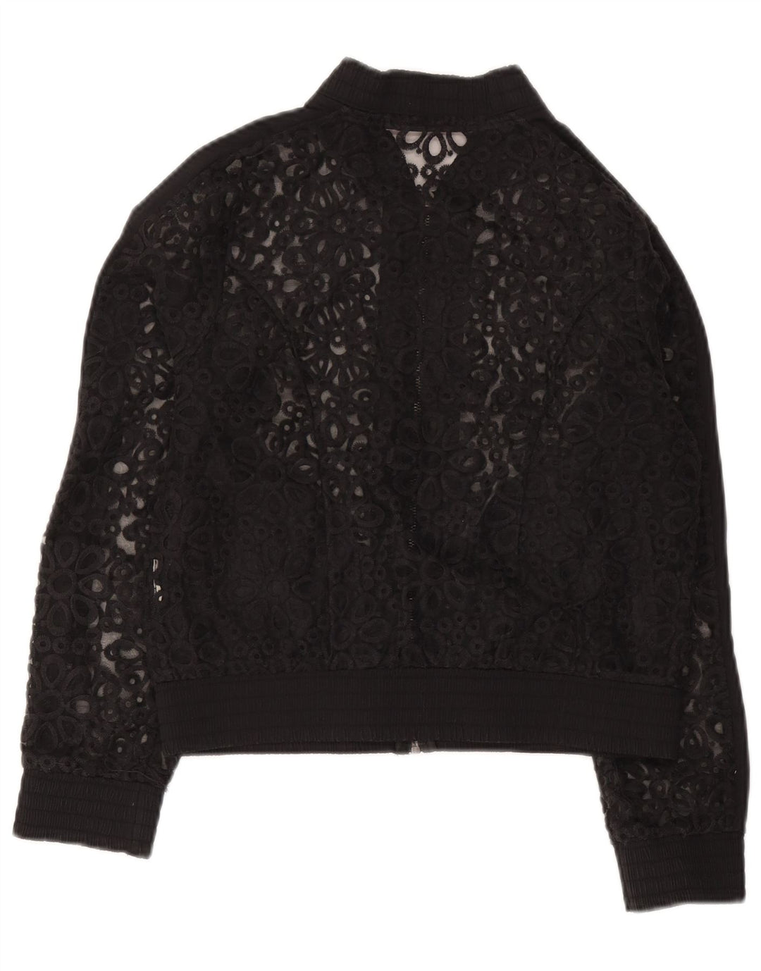 Fornarina Donna Bomber in pizzo UK 12 Medio Nero Floreale