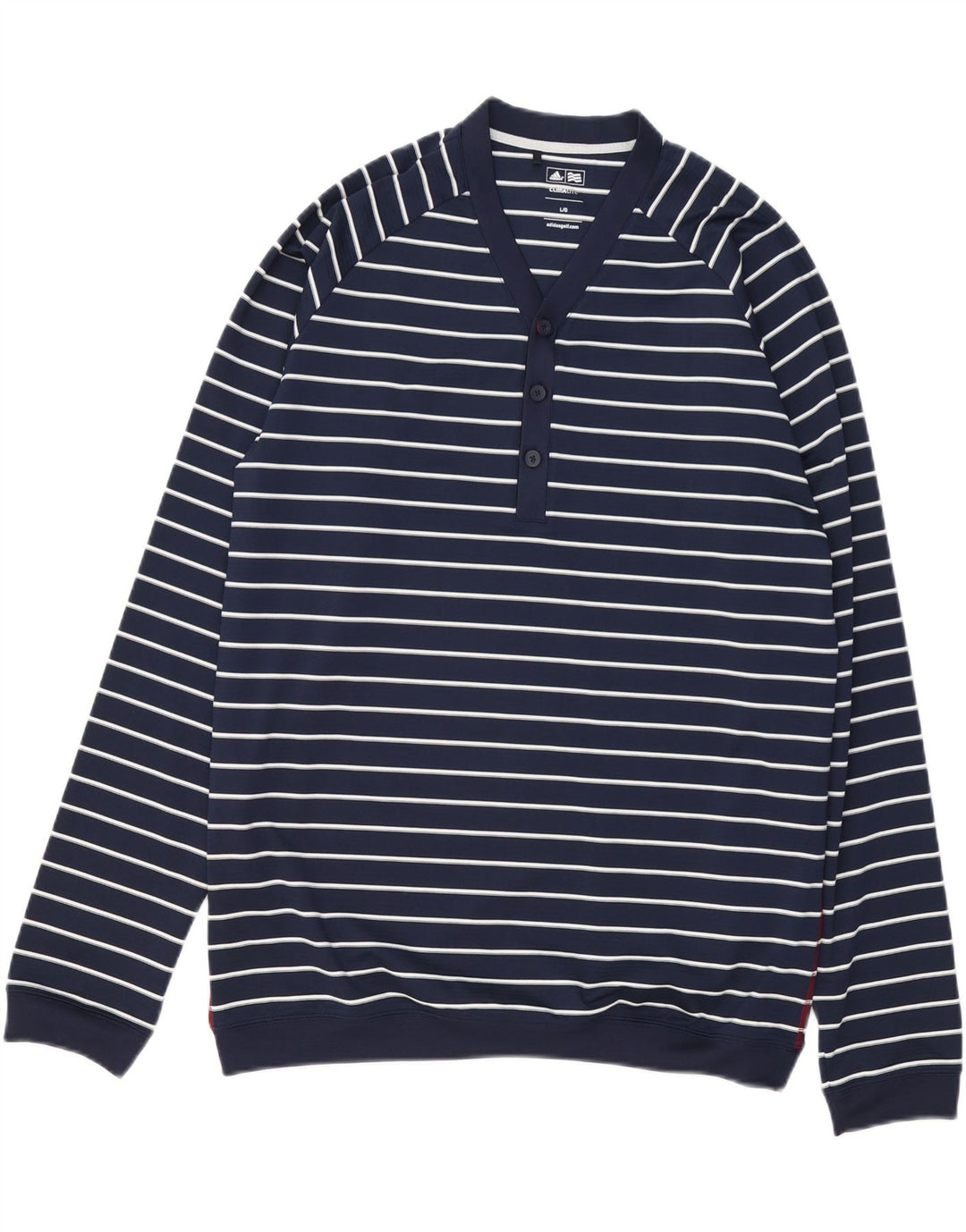 Adidas Uomo Climalite Felpa Maglione Grande Poliestere a Righe Blu Navy