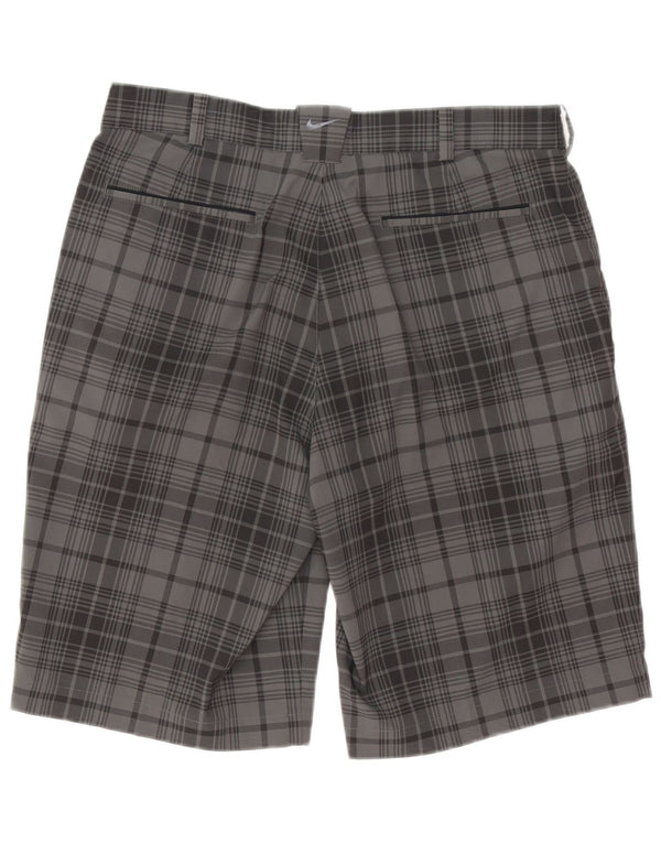 Pantaloncini chino Nike Dri Fit da uomo W32 in poliestere a quadri grigio medio