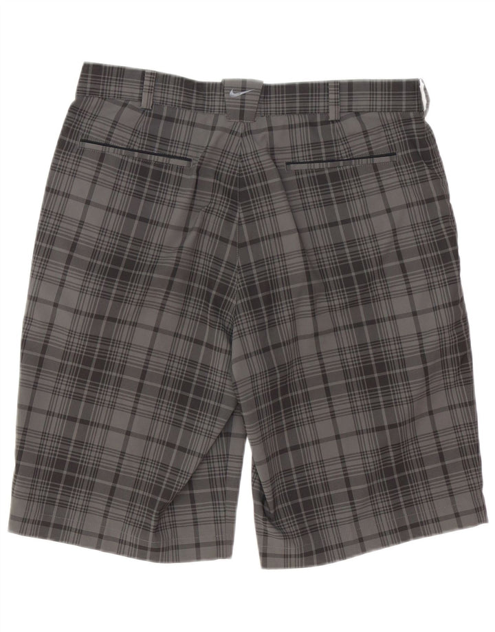 Pantaloncini chino Nike Dri Fit da uomo W32 in poliestere a quadri grigio medio