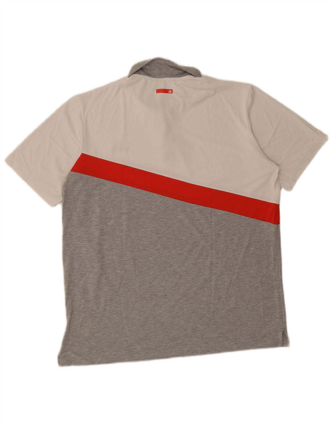 Polo Adidas Climalite da uomo grande in poliestere color block grigio