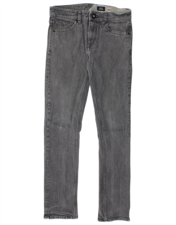 Jeans dritti slim Vorta da uomo Volcom W30 L30 cotone grigio