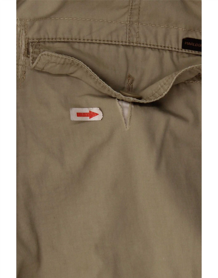 Pantaloncini cargo da uomo Marlboro Classics W34 Large in cotone kaki
